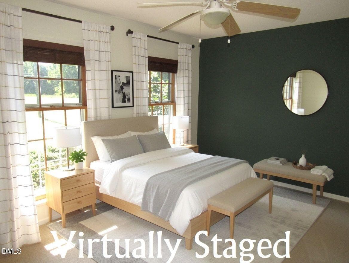 Virtually staged - bedroom #2 - 1290 Spring Valley Road, Henderson, NC 27537