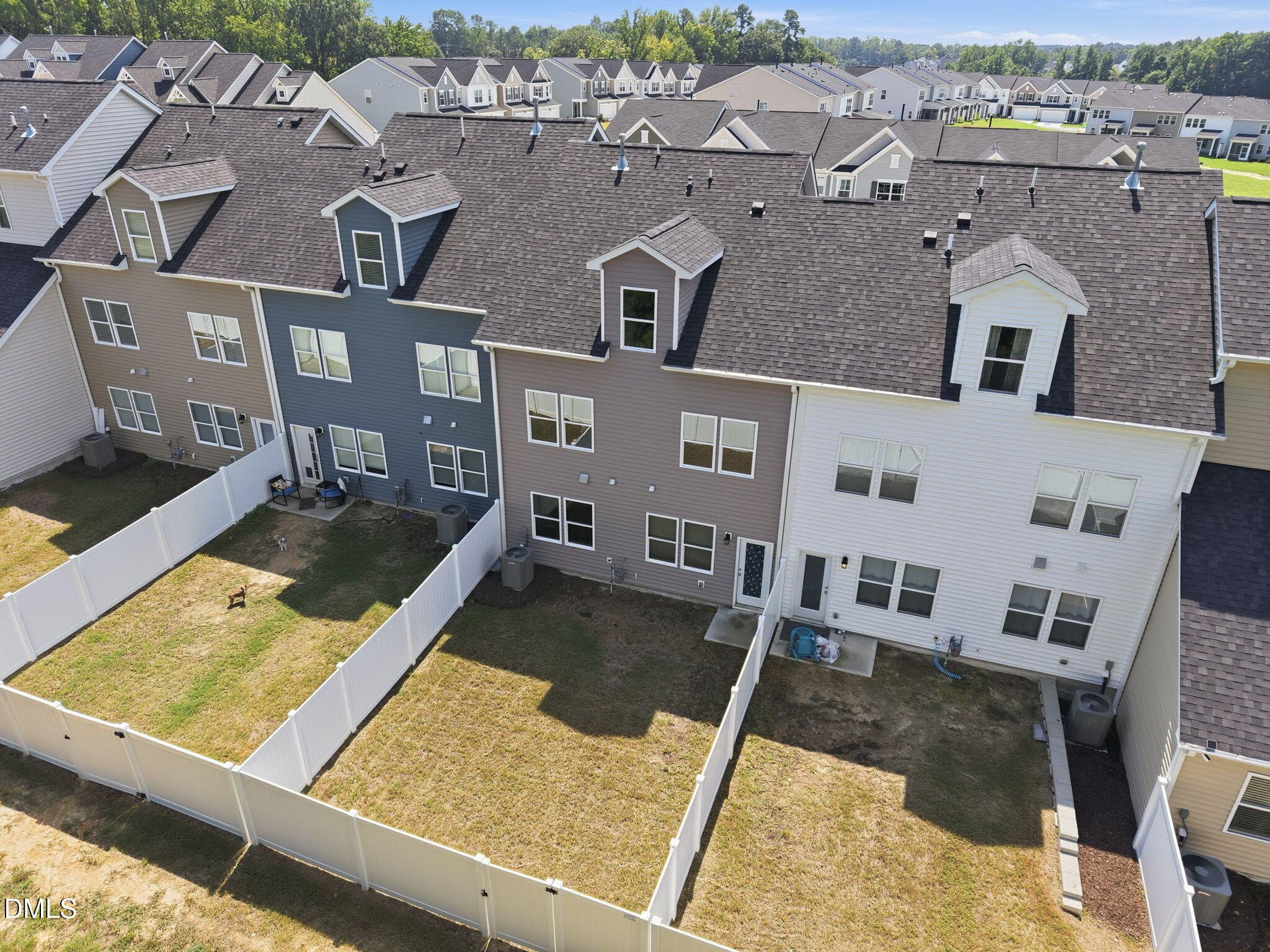 Aerial View-Fenced Back Yard - 234 Shingle Oak Road, Wake Forest, NC 27587, Wake Forest