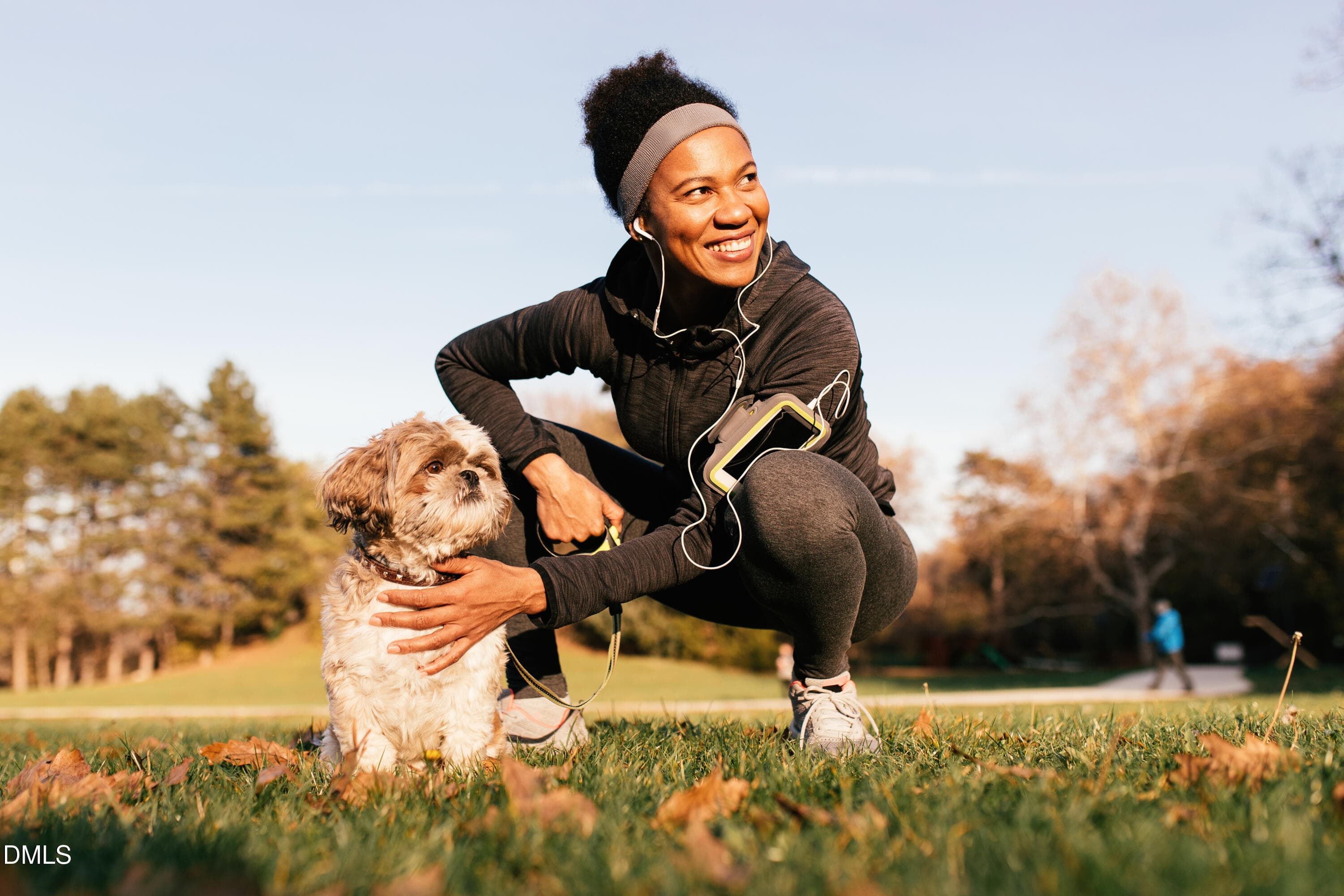 Woman with her dog in the park_Woman enj - 3222 Goldney Road, Raleigh, NC 27610, Raleigh