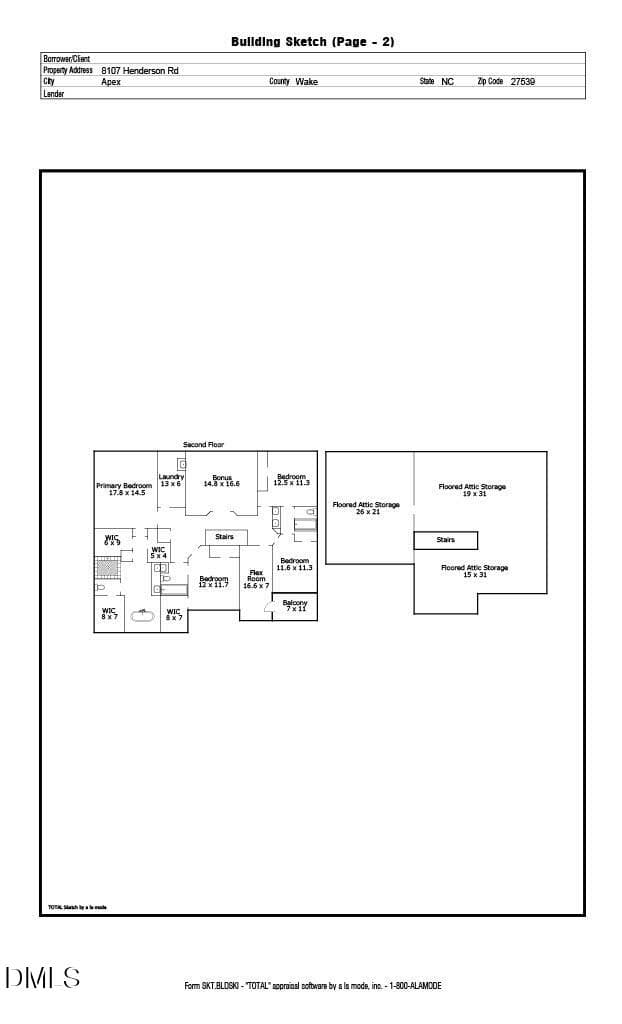 Floorplan 2 - 8107 Henderson Road, Apex, NC 27539