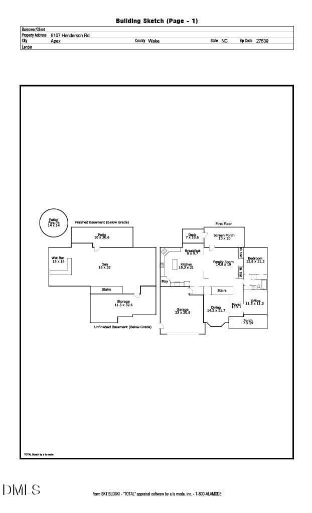 Floorplan 1 - 8107 Henderson Road, Apex, NC 27539