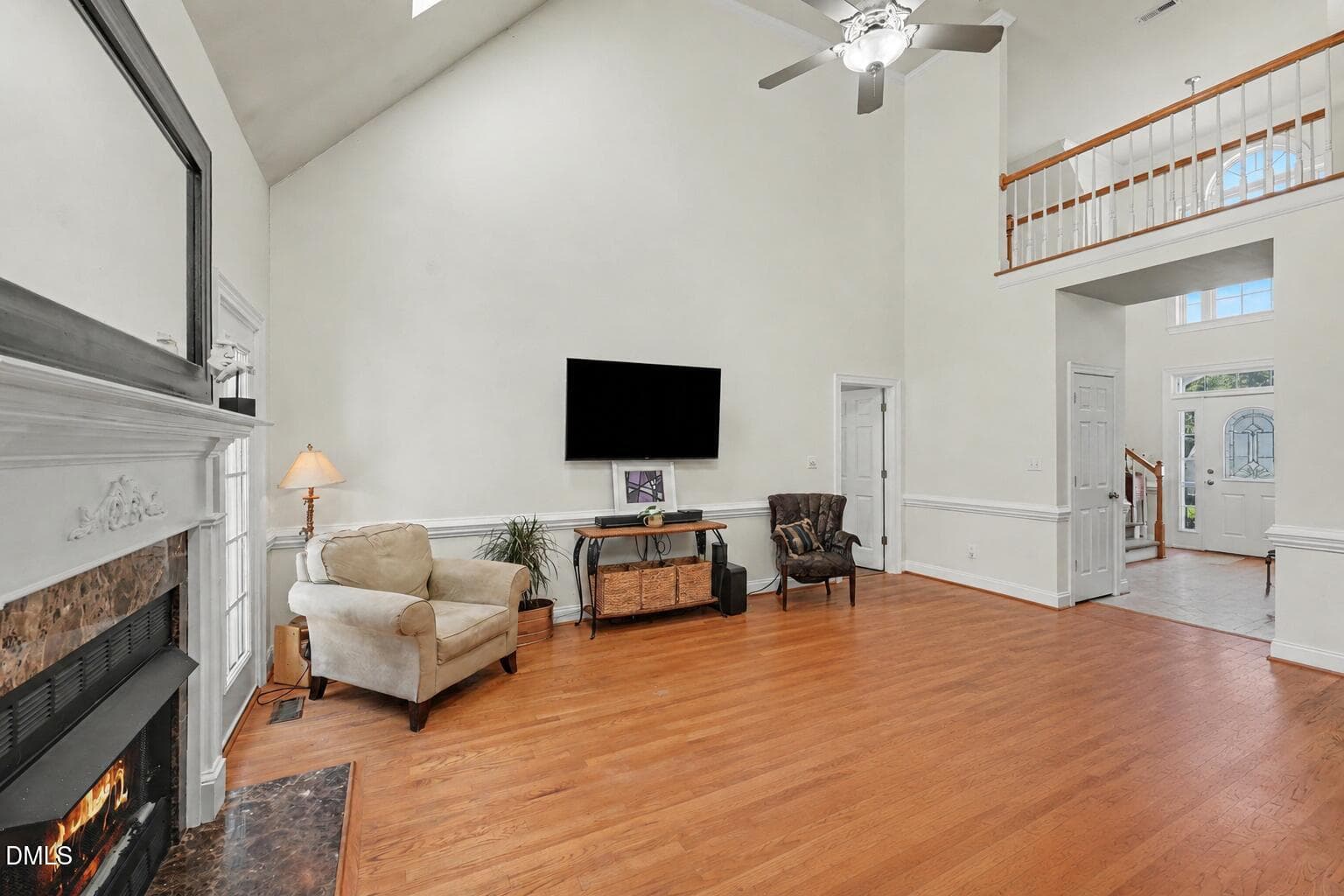 Living room and upstairs hallway - 5312 Serather Court, Garner, NC 27529
