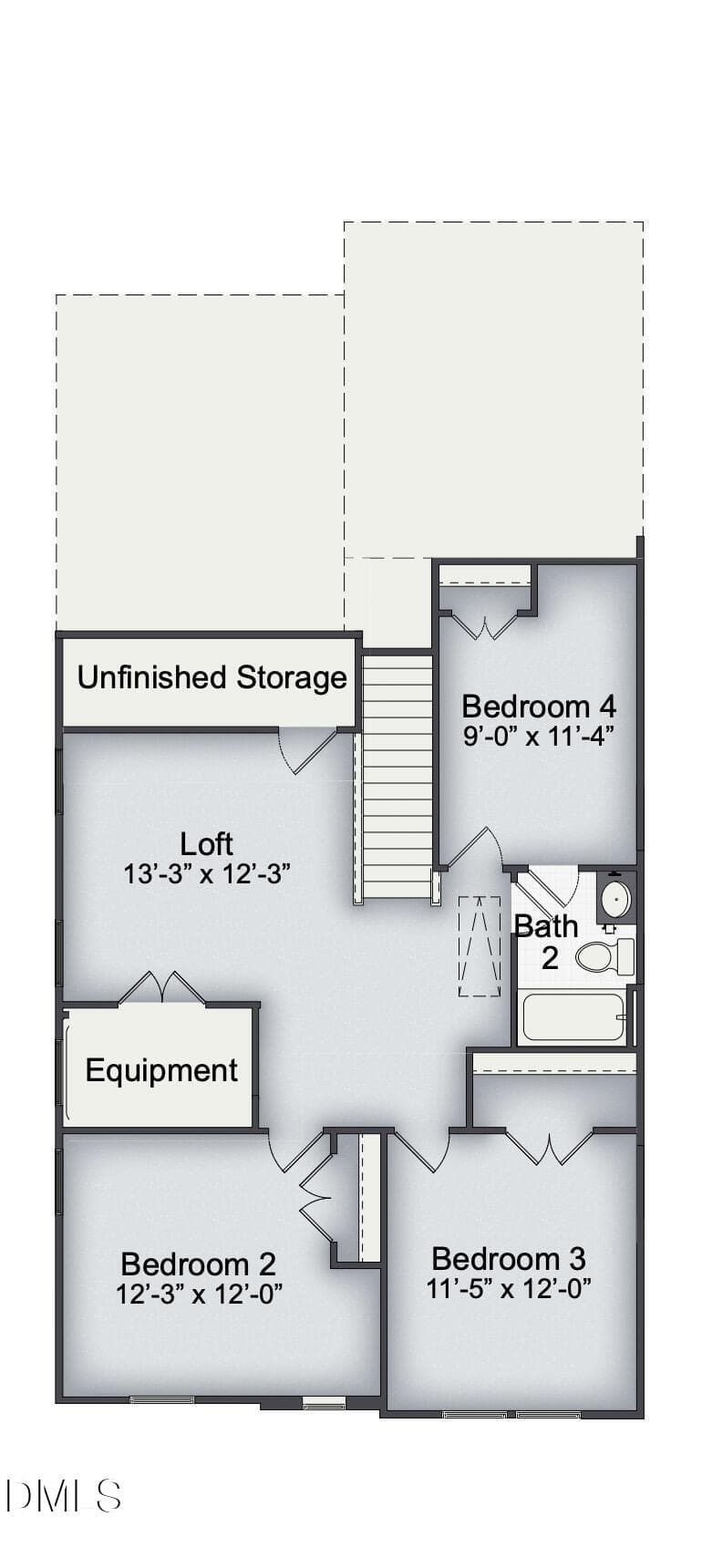 Floor Plan - Upper Level - 61 Bethea Pond Court, Lillington, NC 27546