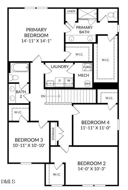 FV 89 Second level Floorplan - 73 King Tucks Way, Four Oaks, NC 27524, Four Oaks