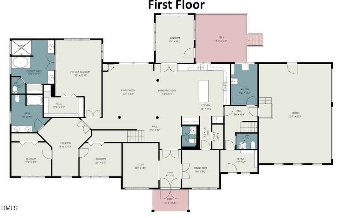 Floorplan first floor - 1021 Reaves Drive, Chapel Hill, NC 27516, Chapel Hill
