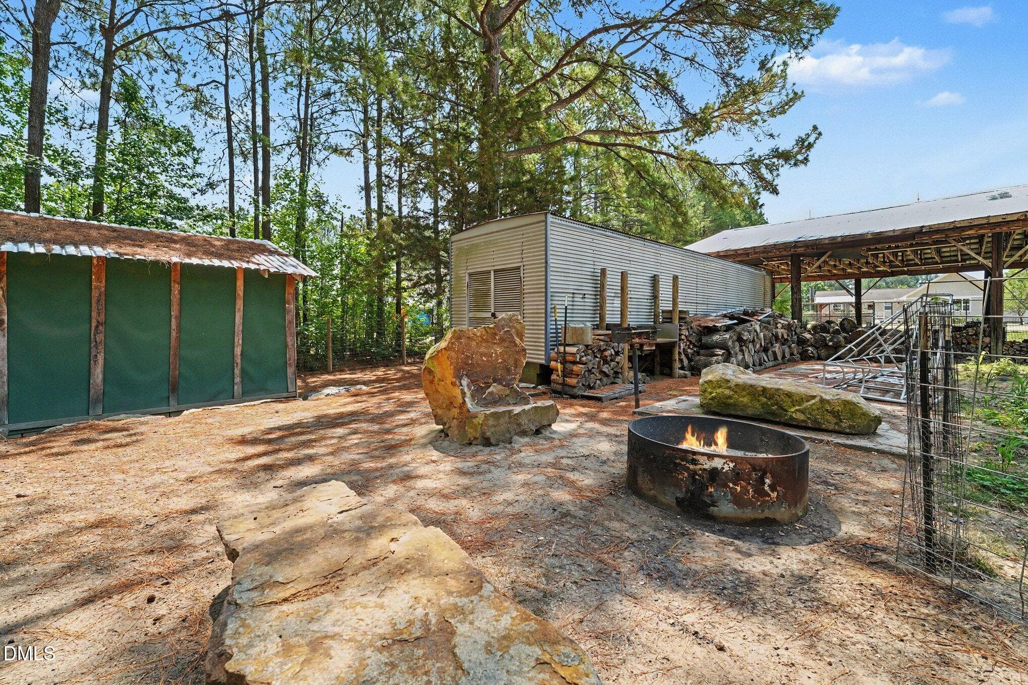 Natural Stone seating Firepit - 6812 Pulley Town Road, Wake Forest, NC 27587