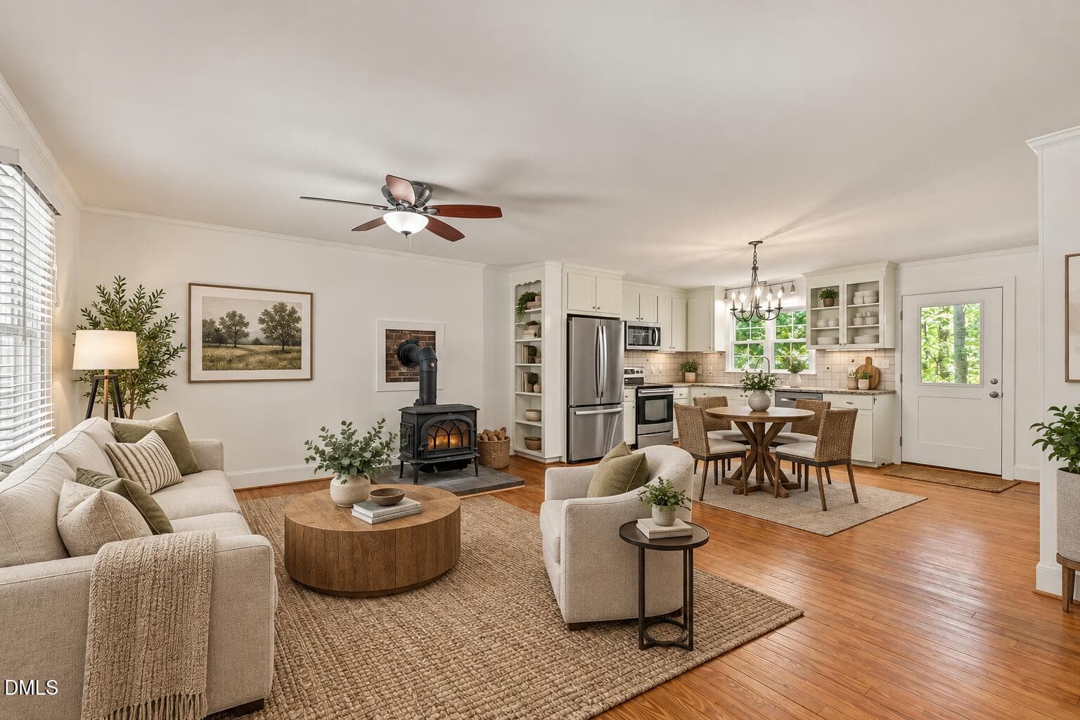 Living room virtually staged - 100 Burris Street, Garner, NC 27529, Garner