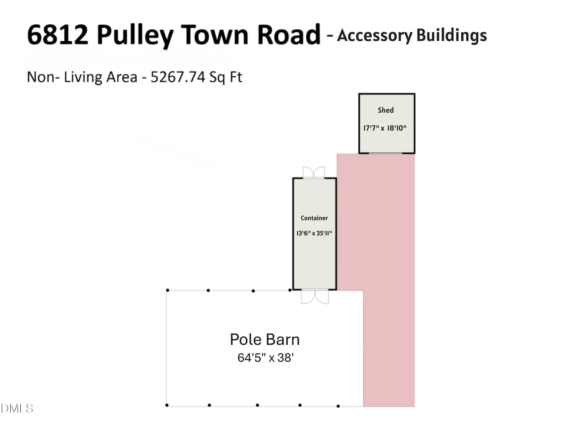 Pole Barn and storage measurements - 6812 Pulley Town Road, Wake Forest, NC 27587