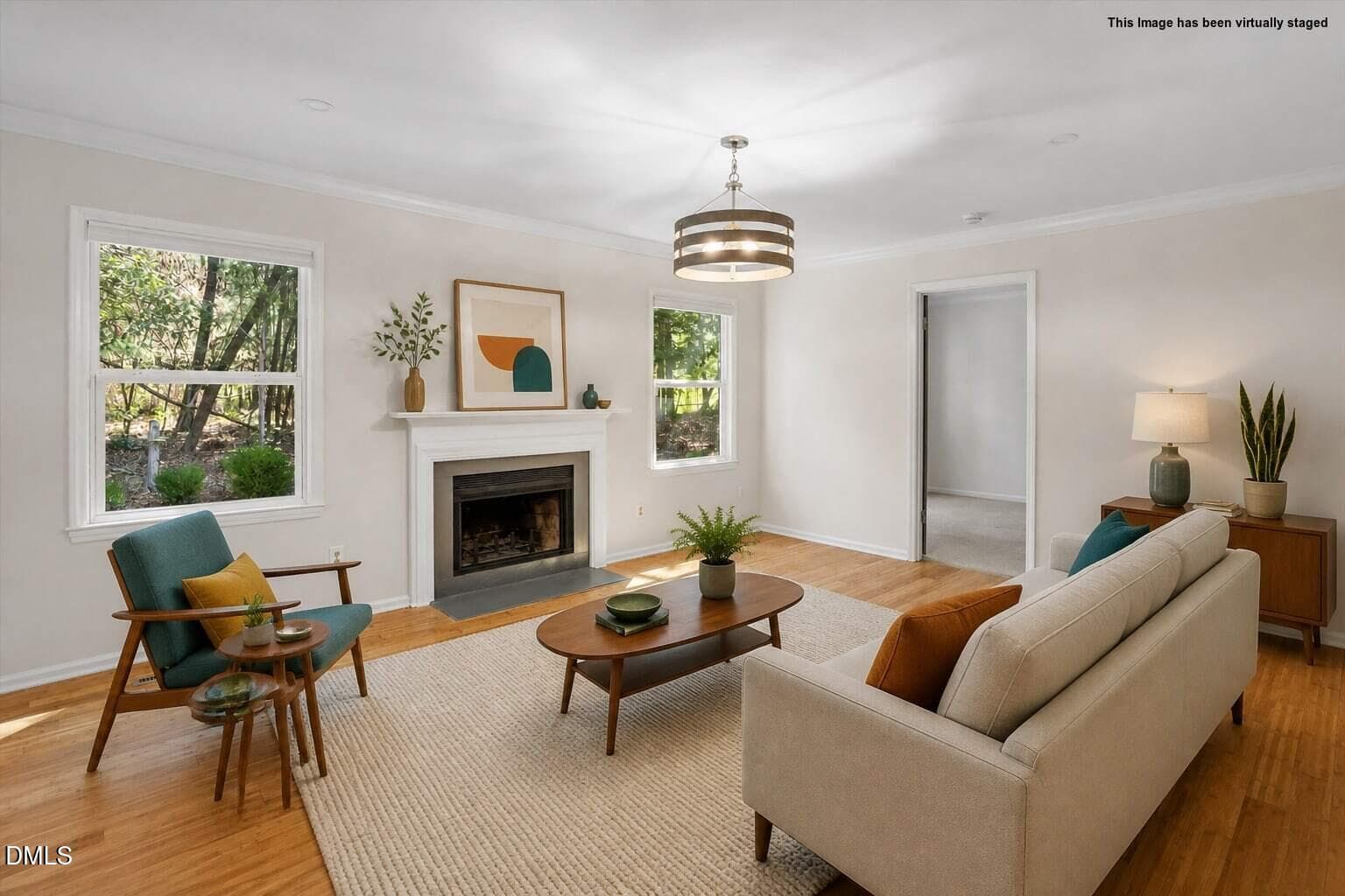 staged living room - 9 Lark Circle, Chapel Hill, NC 27517, Chapel Hill