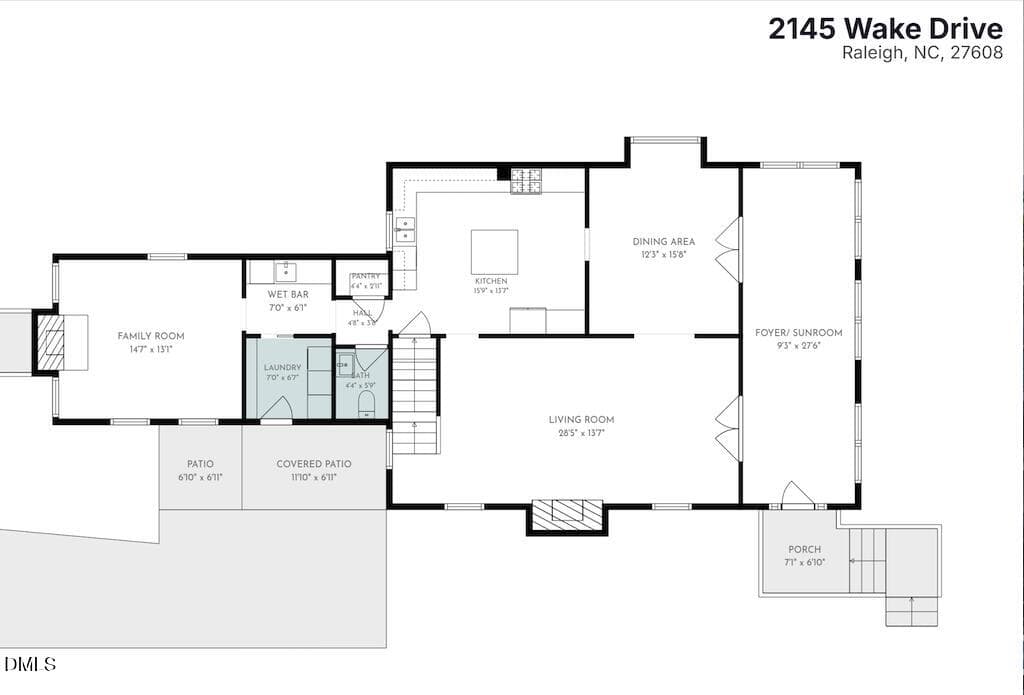 First floor plan - 2145 Wake Drive, Raleigh, NC 27608, Raleigh