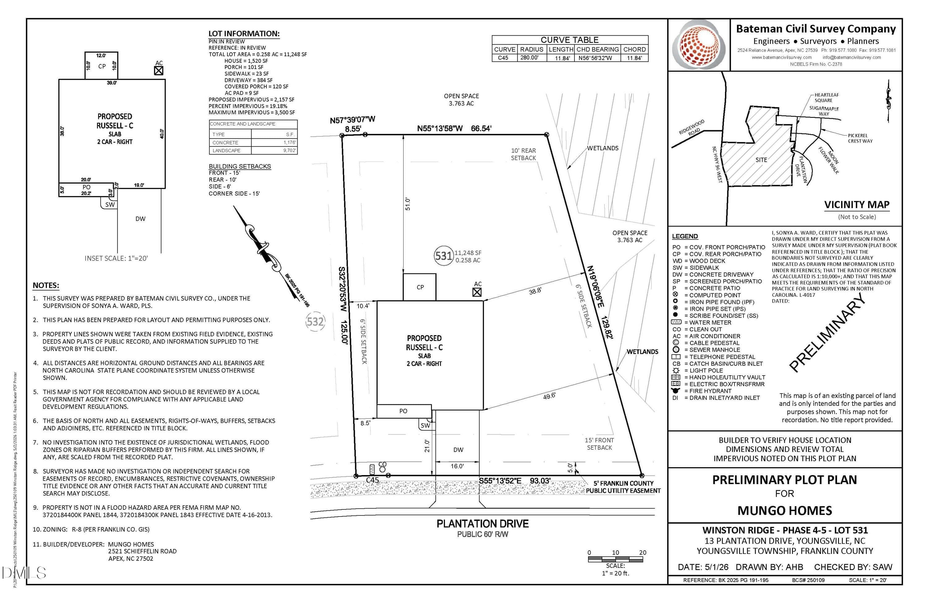 Plot Plan - 13 Plantation Drive, Youngsville, NC 27596, Youngsville