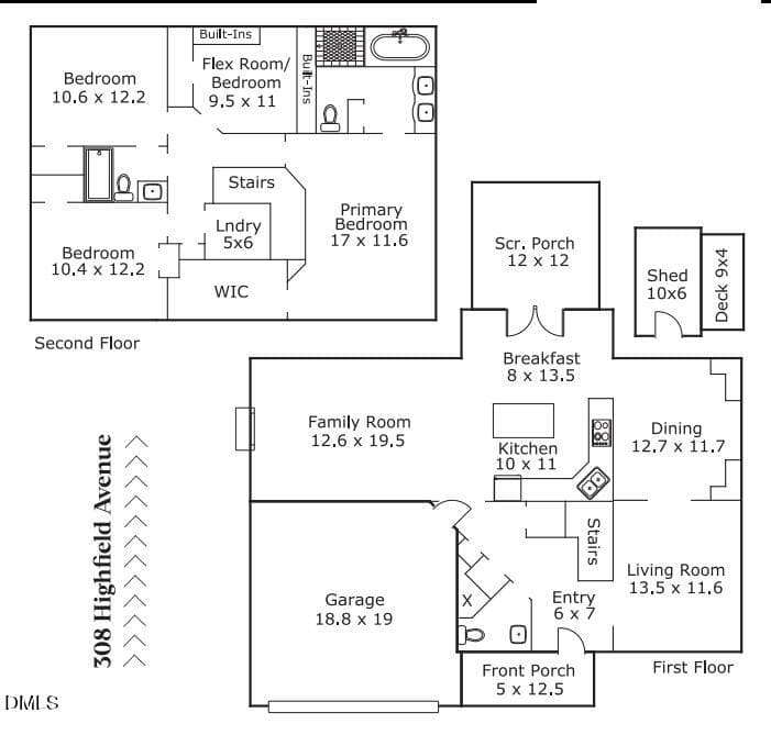 Sketch Pic for MLS - 308 Highfield Avenue, Cary, NC 27519, Cary