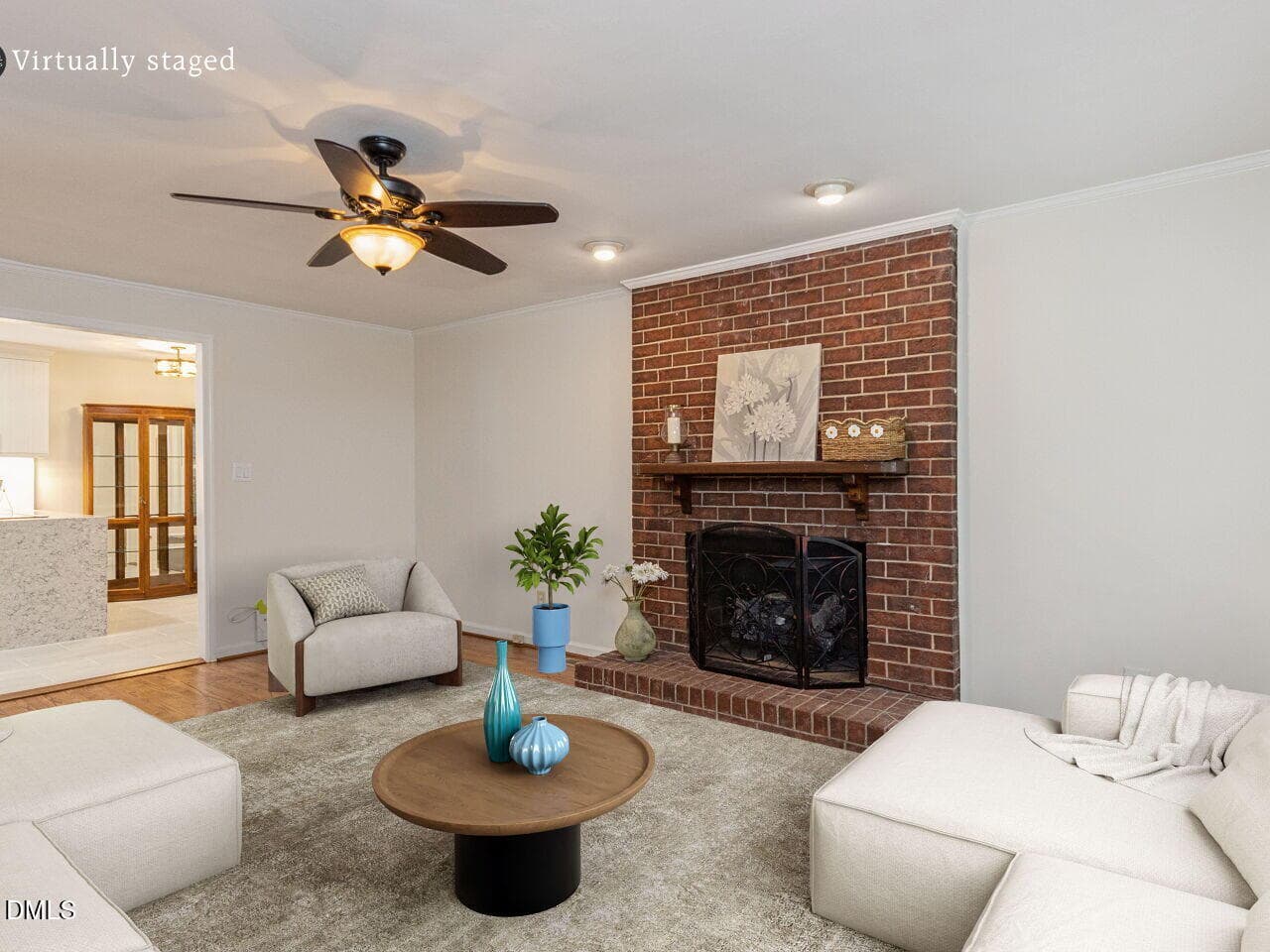 Virtual Staged Living Room - 908 Buckingham Road, Garner, NC 27529, Garner