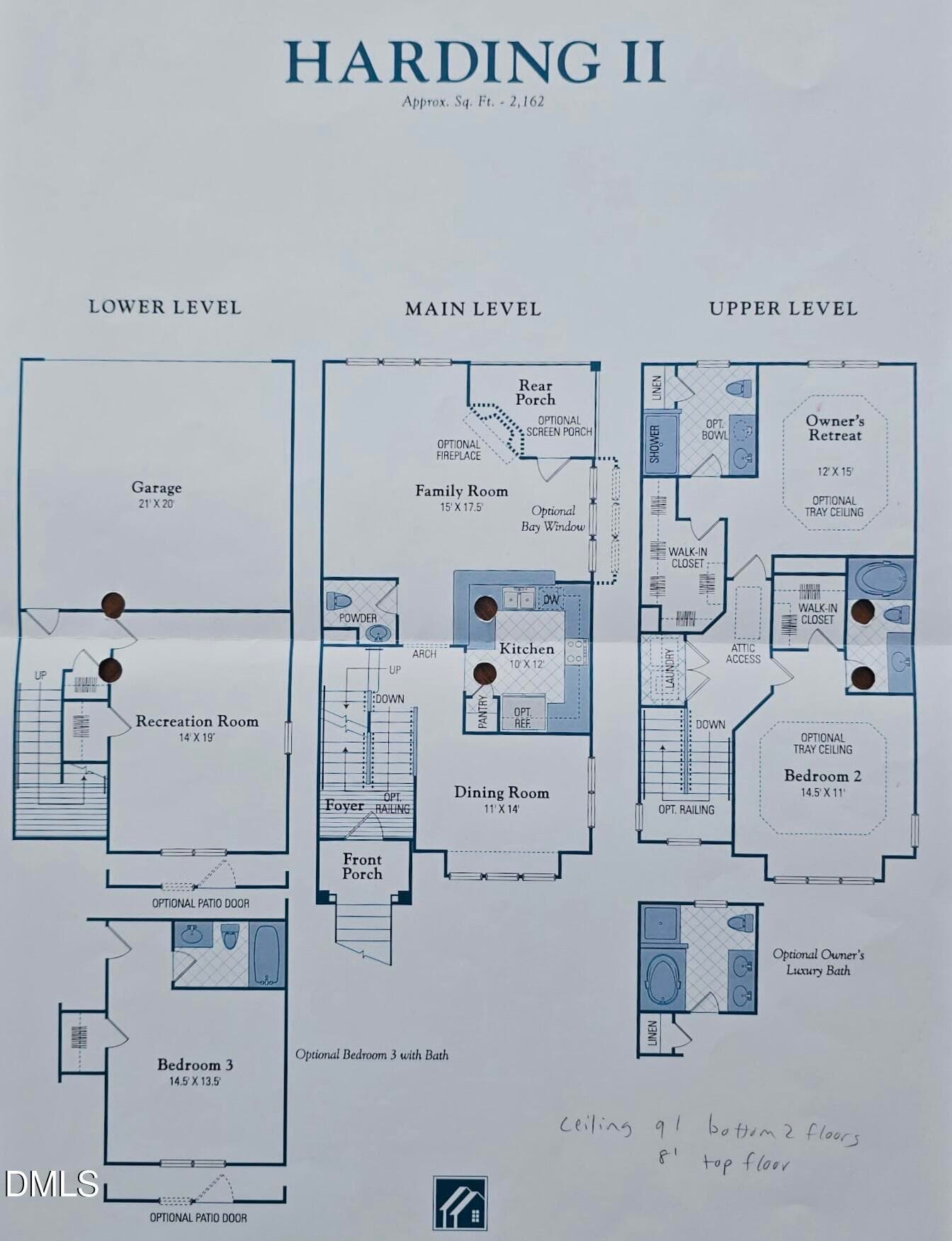 Harding II Floorplan - 9312 Wooden Road, Raleigh, NC 27617, Raleigh