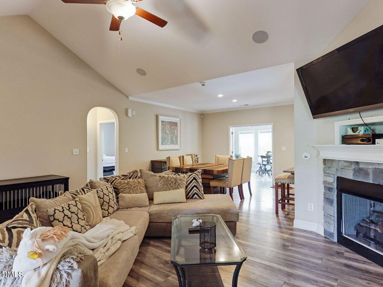 008-1280x960-family-room-with-fireplace - 249 Stock Market Drive, Broadway, NC 27505, Broadway