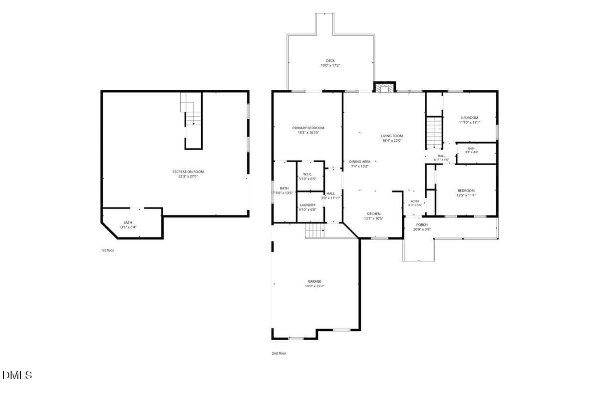 All floors floorplan cropped - 3456 Sanders Road, Willow Springs, NC 27592, Willow Springs