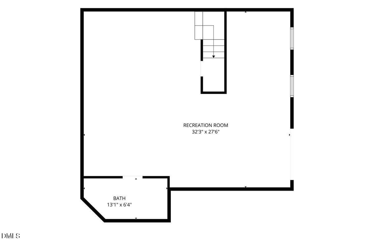 Basement Floor plan cropped - 3456 Sanders Road, Willow Springs, NC 27592, Willow Springs