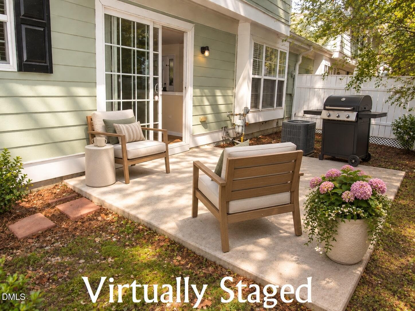 Patio - virtually staged - 1327 Legacy Greene Avenue, Wake Forest, NC 27587, Wake Forest