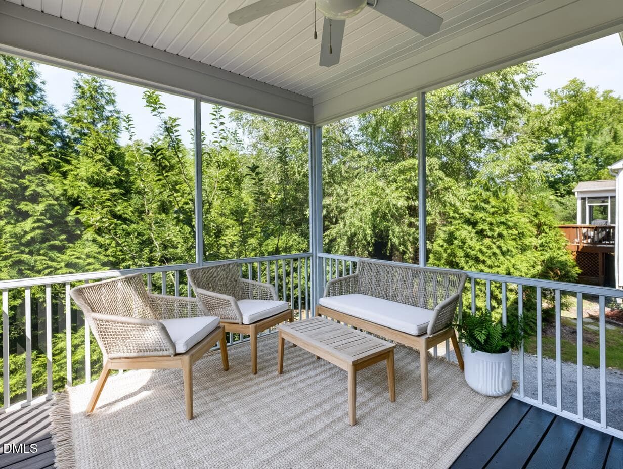 Screened Porch- Virtually staged - 1444 Padstone Drive, Apex, NC 27502, Apex