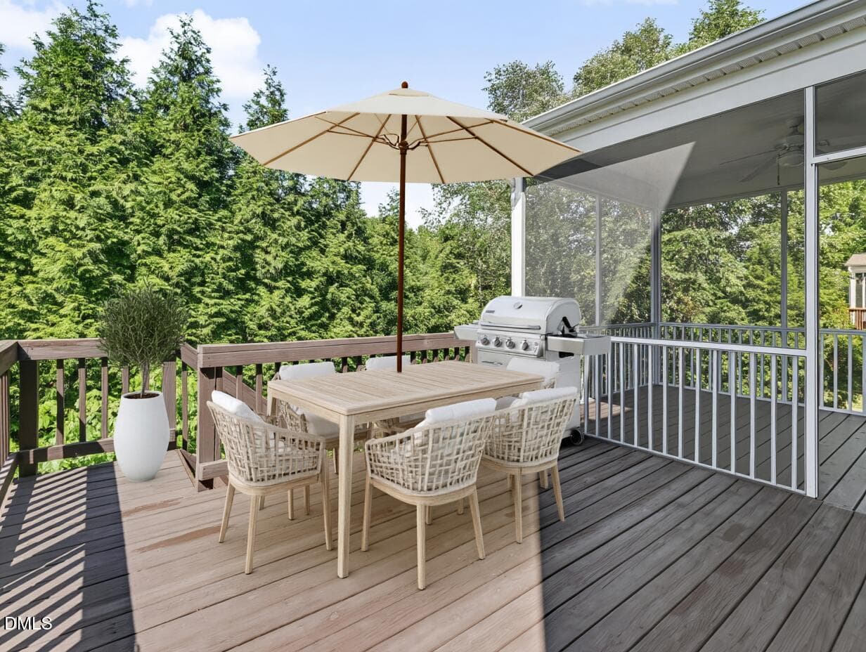 Deck Virtually staged - 1444 Padstone Drive, Apex, NC 27502, Apex