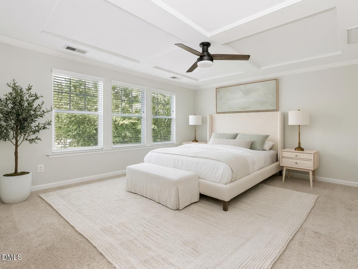 Primary Virtually staged - 1444 Padstone Drive, Apex, NC 27502