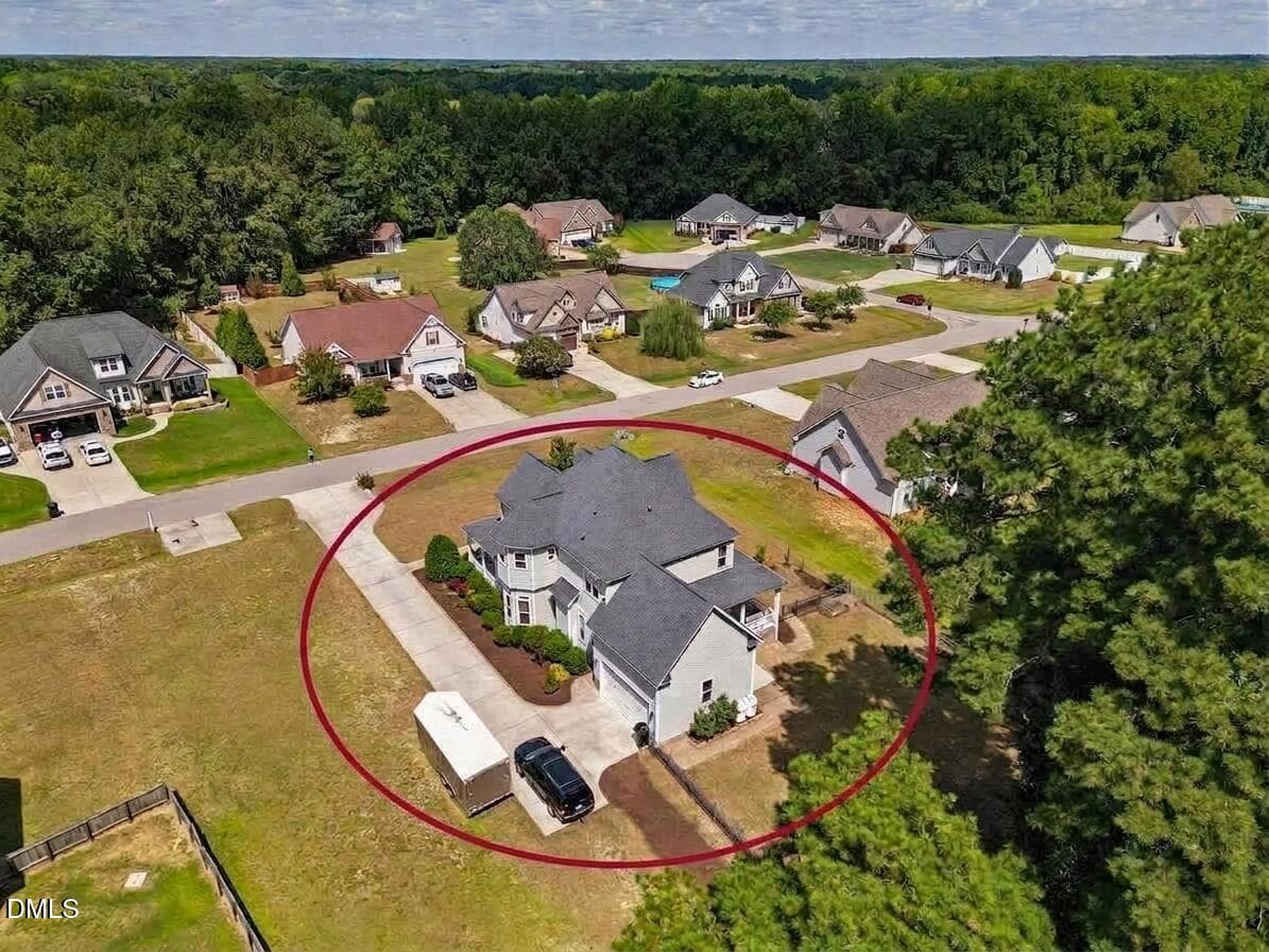 pic aerial rear and back - 136 Kenneth Lane, Willow Springs, NC 27592