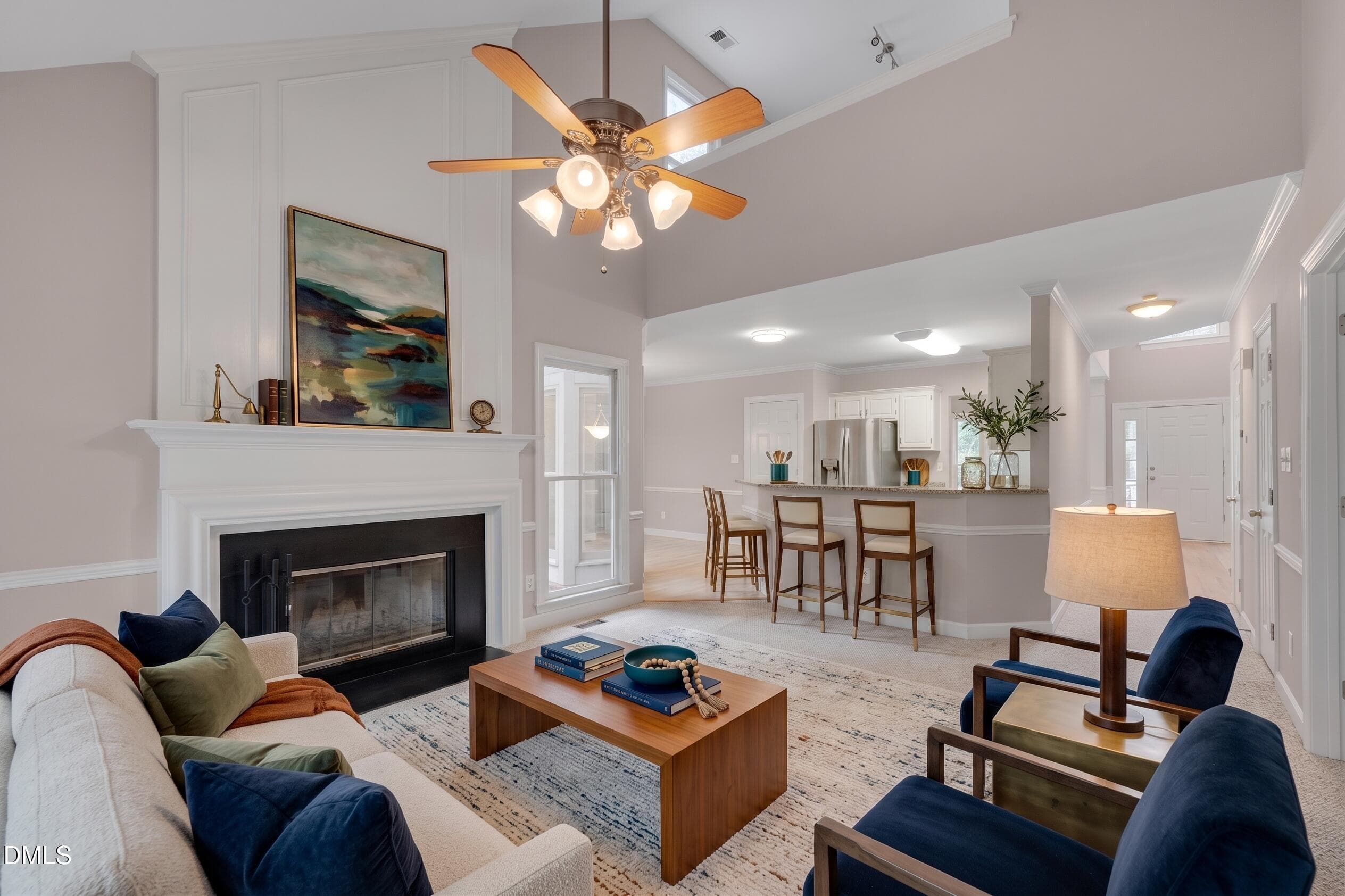 Family Room Virtually Staged peg - 4003 Peachway Court, Durham, NC 27705, Durham