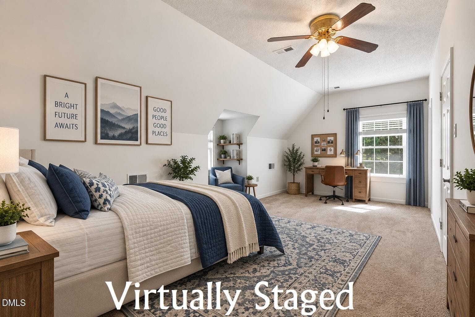 2nd floor bedroom - virtually staged - 3590 Tom Hunt Road, Oxford, NC 27565