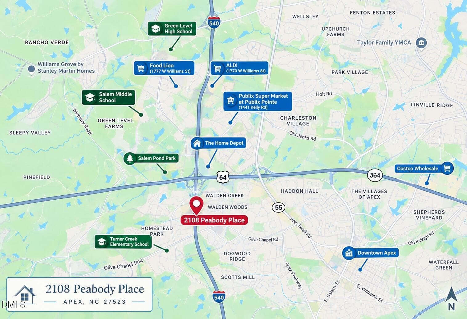 location - 2108 Peabody Place, Apex, NC 27523, Apex