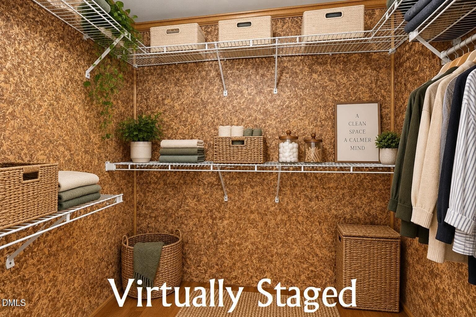 Primary walk-in closet - virtually stage - 3590 Tom Hunt Road, Oxford, NC 27565