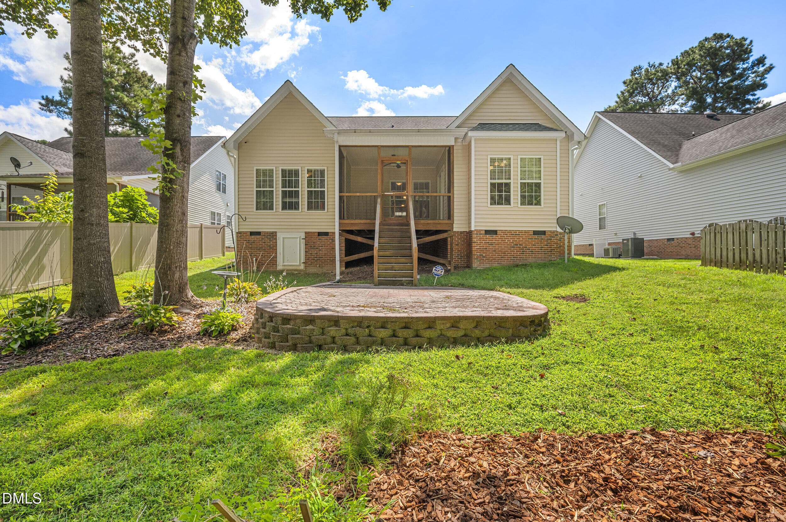 Rear of home with patio - 99 Wood Green Drive, Wendell, NC 27591, Wendell