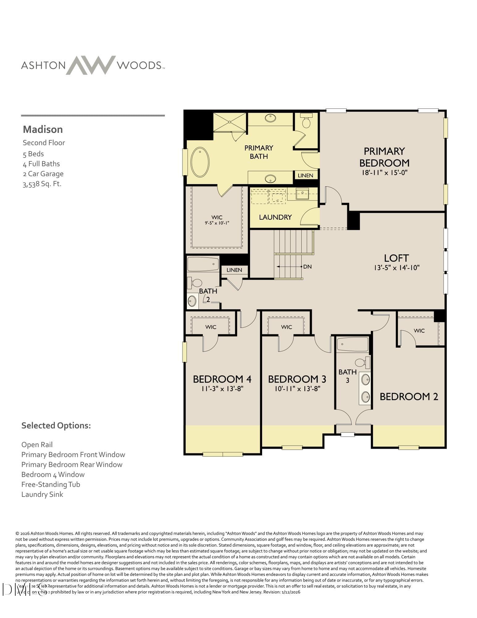 ROW2_Madiosn C_Second Floor_1 - 4221 Avaruth Lane 110, Fuquay Varina, NC 27526