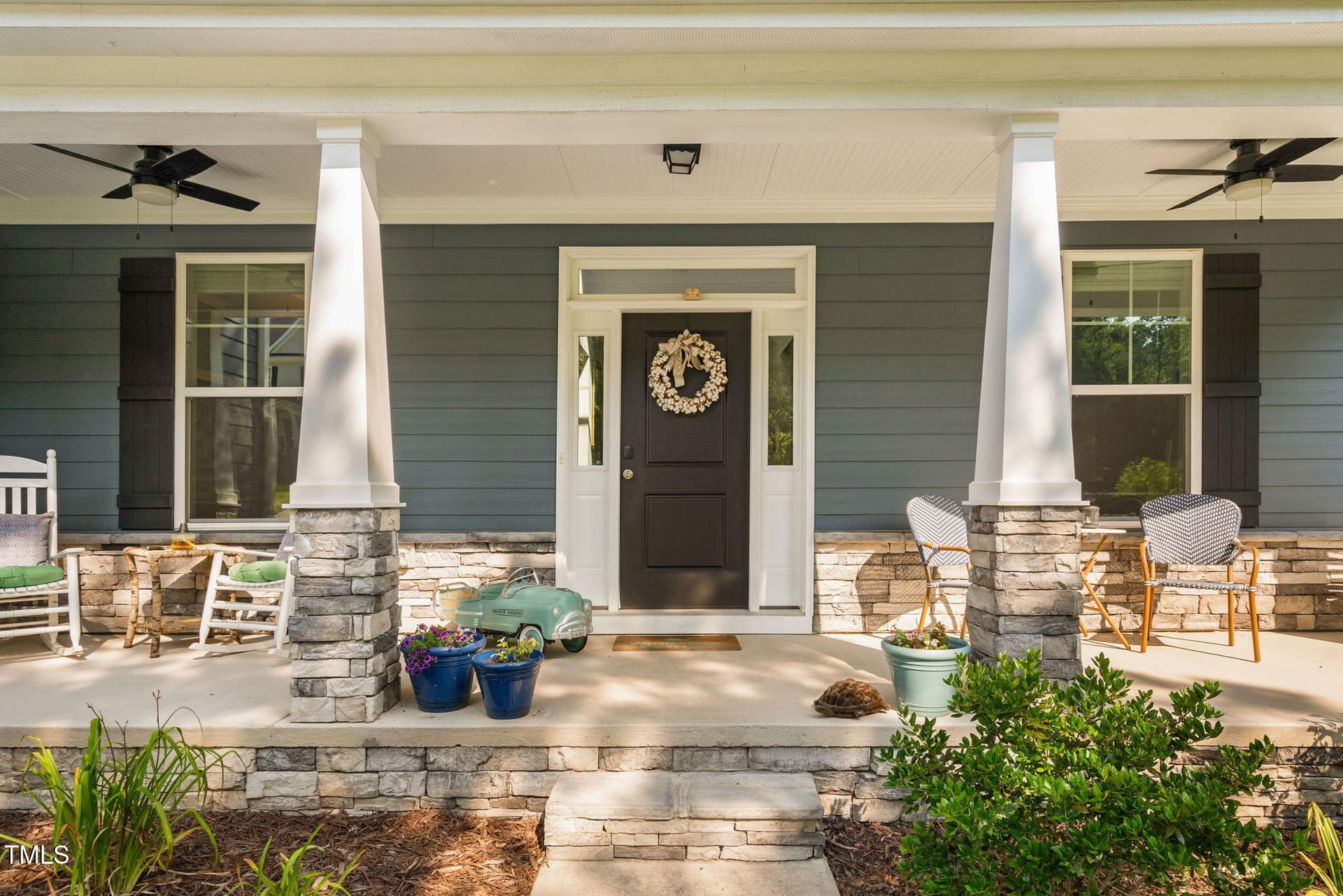 Rocking Chair Covered Front Porch - 121 Roundrock Lane, Sanford, NC 27330