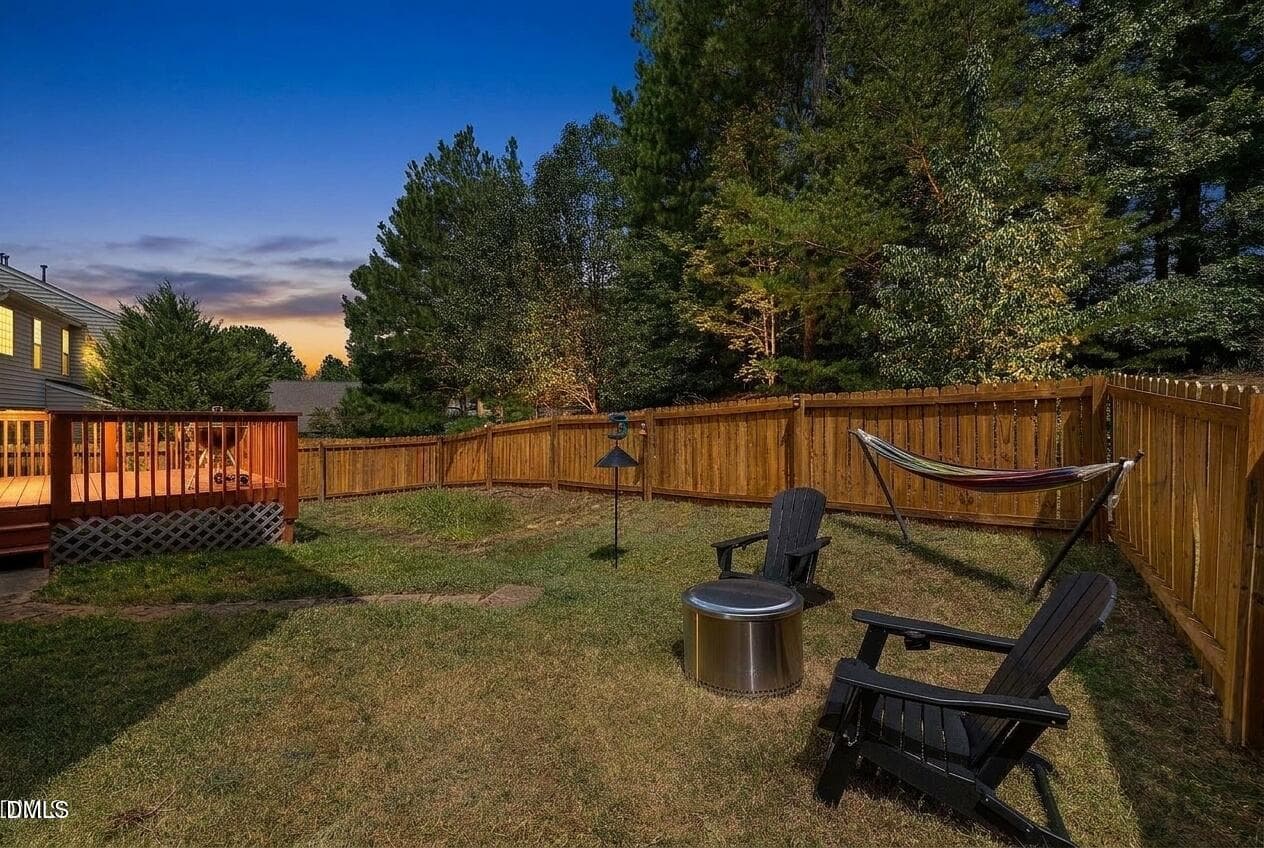 Virtual twilight rear yard - 107 Stoney Drive, Durham, NC 27703, Durham