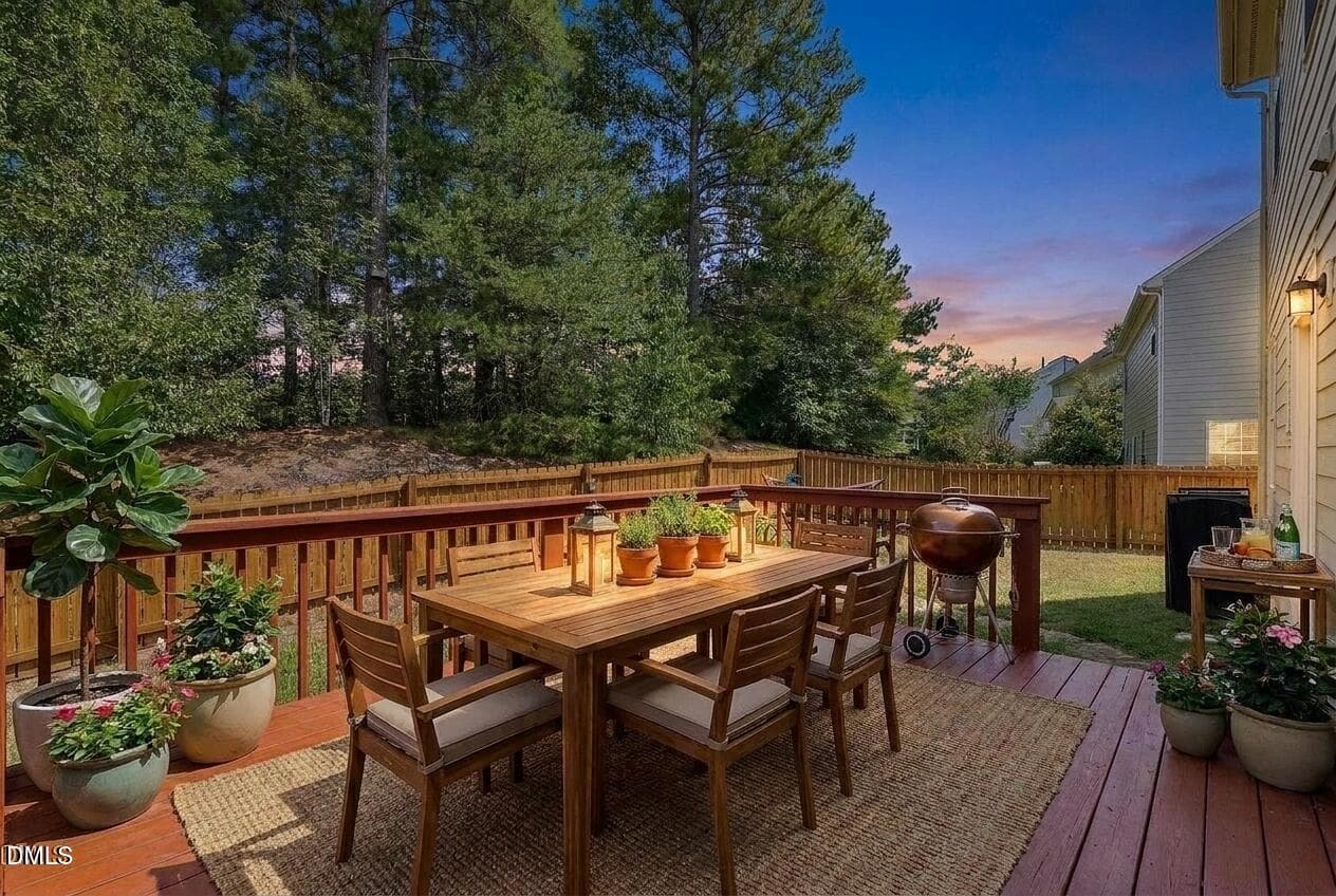 Virtual twilight-staged Deck - 107 Stoney Drive, Durham, NC 27703, Durham