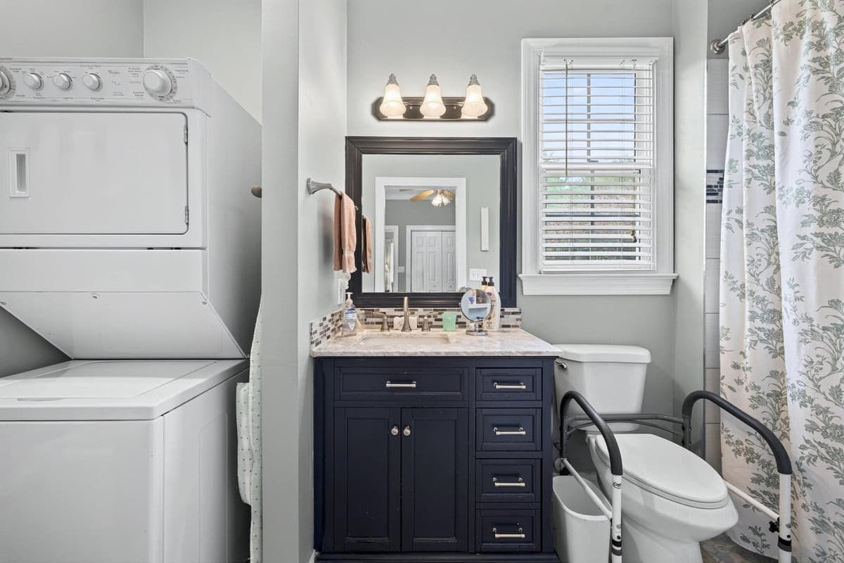 Apartment area bath with Washer/Dryer - 3024 Whitehart Lane, Raleigh, NC 27606, Raleigh