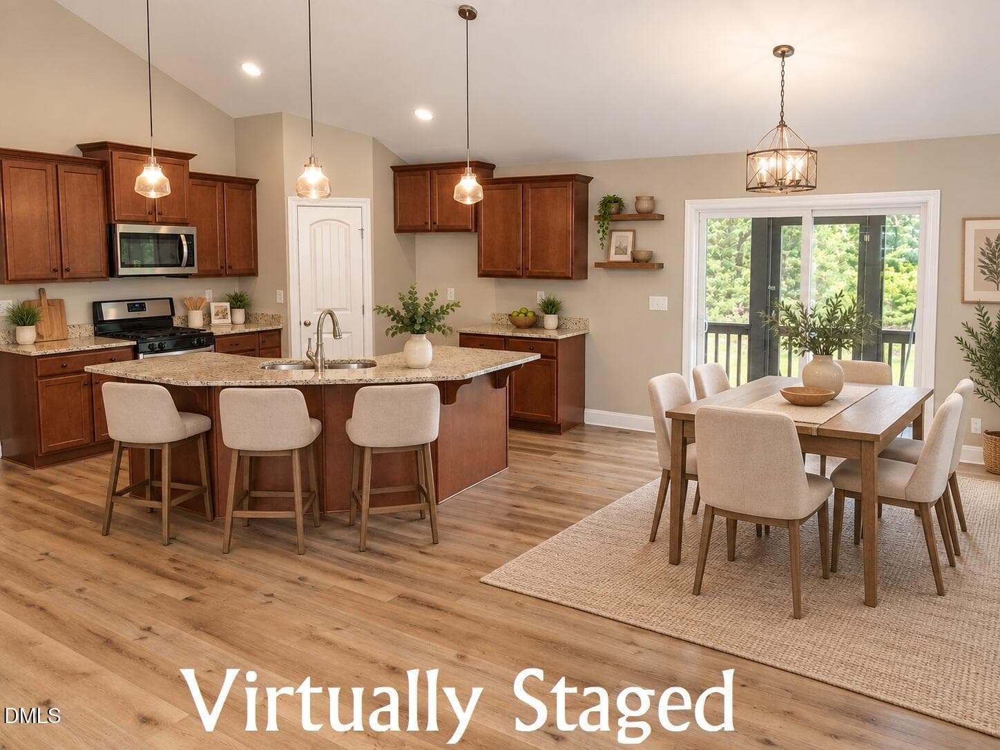 Kitchen-Dining - virtually staged - 104 Woodbine Drive, Louisburg, NC 27549, Louisburg