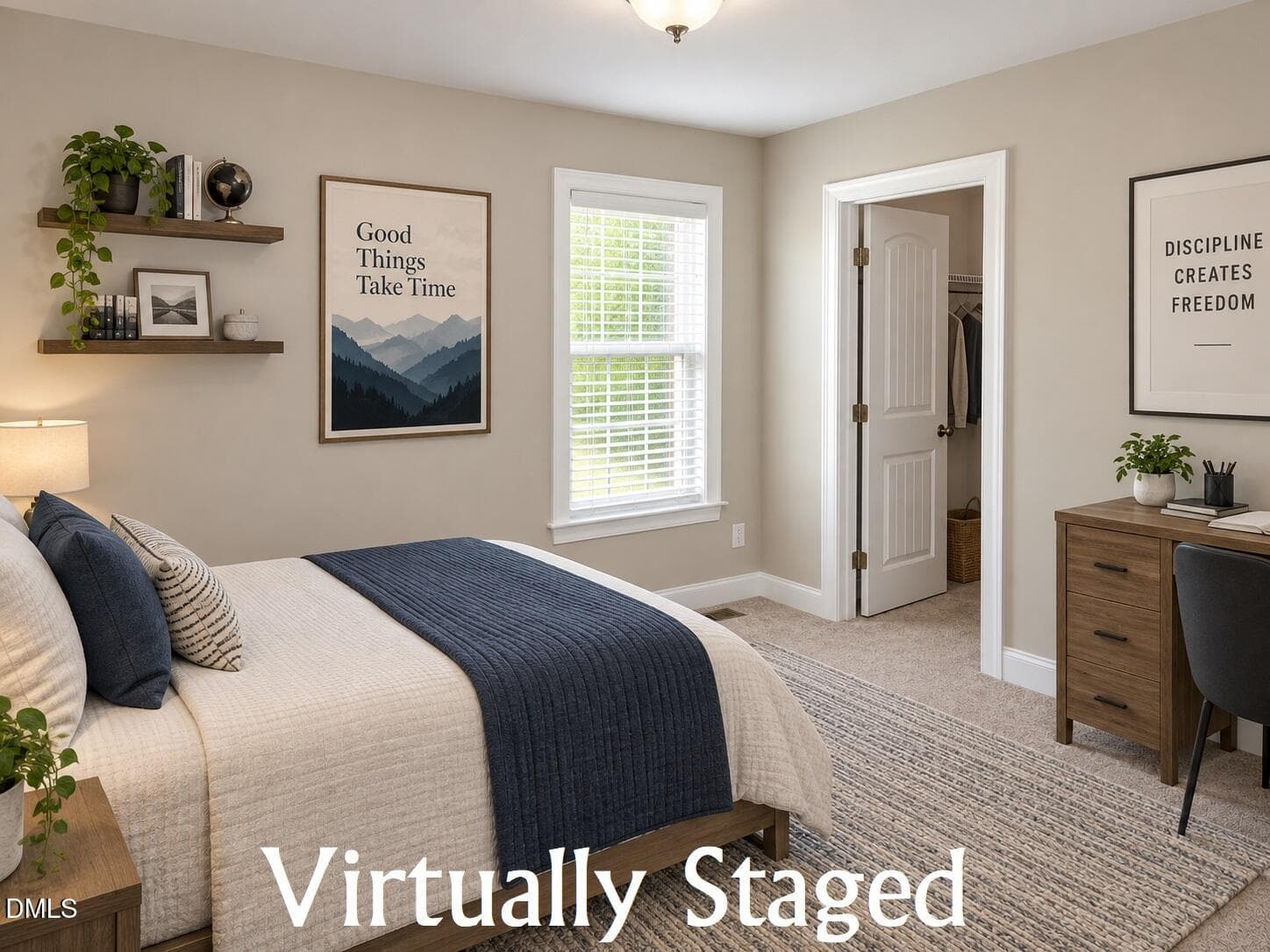 Guest bedroom2 - virtually staged - 104 Woodbine Drive, Louisburg, NC 27549, Louisburg