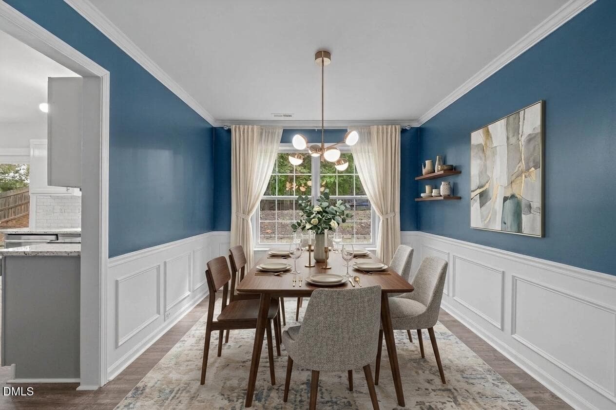 Virtually Staged Dining - 715 Bellmeade Bay Drive, Durham, NC 27703, Durham