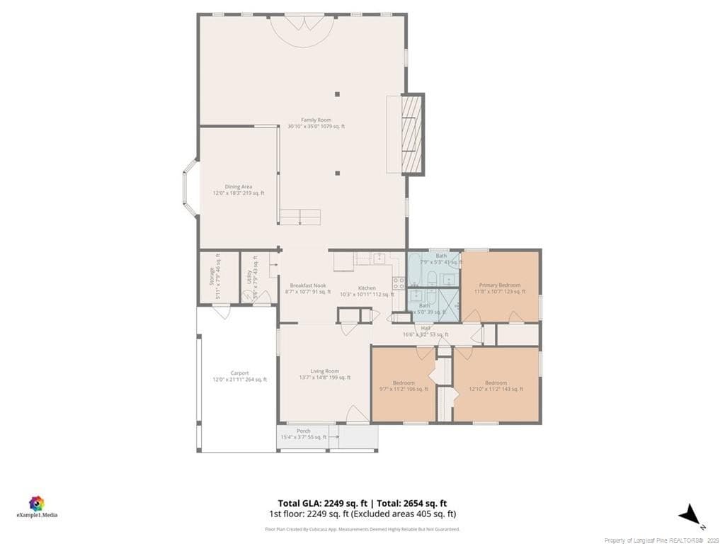 Floorplan with Dimensions - 742 Newport Road, Fayetteville, NC 28314, Fayetteville