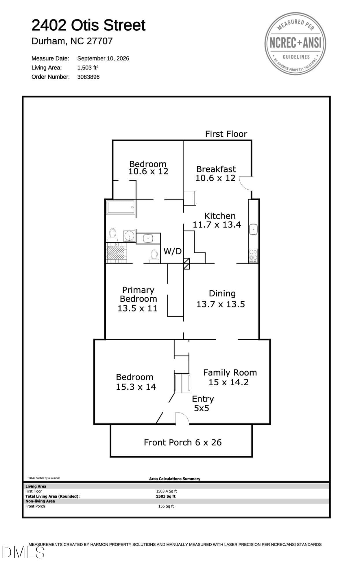 2402 Otis -- Floor Plan - 2402 Otis Street, Durham, NC 27707, Durham
