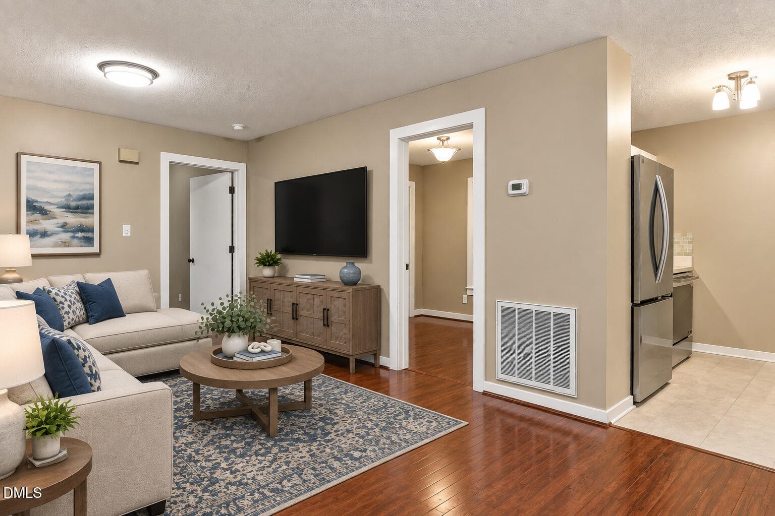 Living area and TV - 129 Carmichael Court, Cary, NC 27511