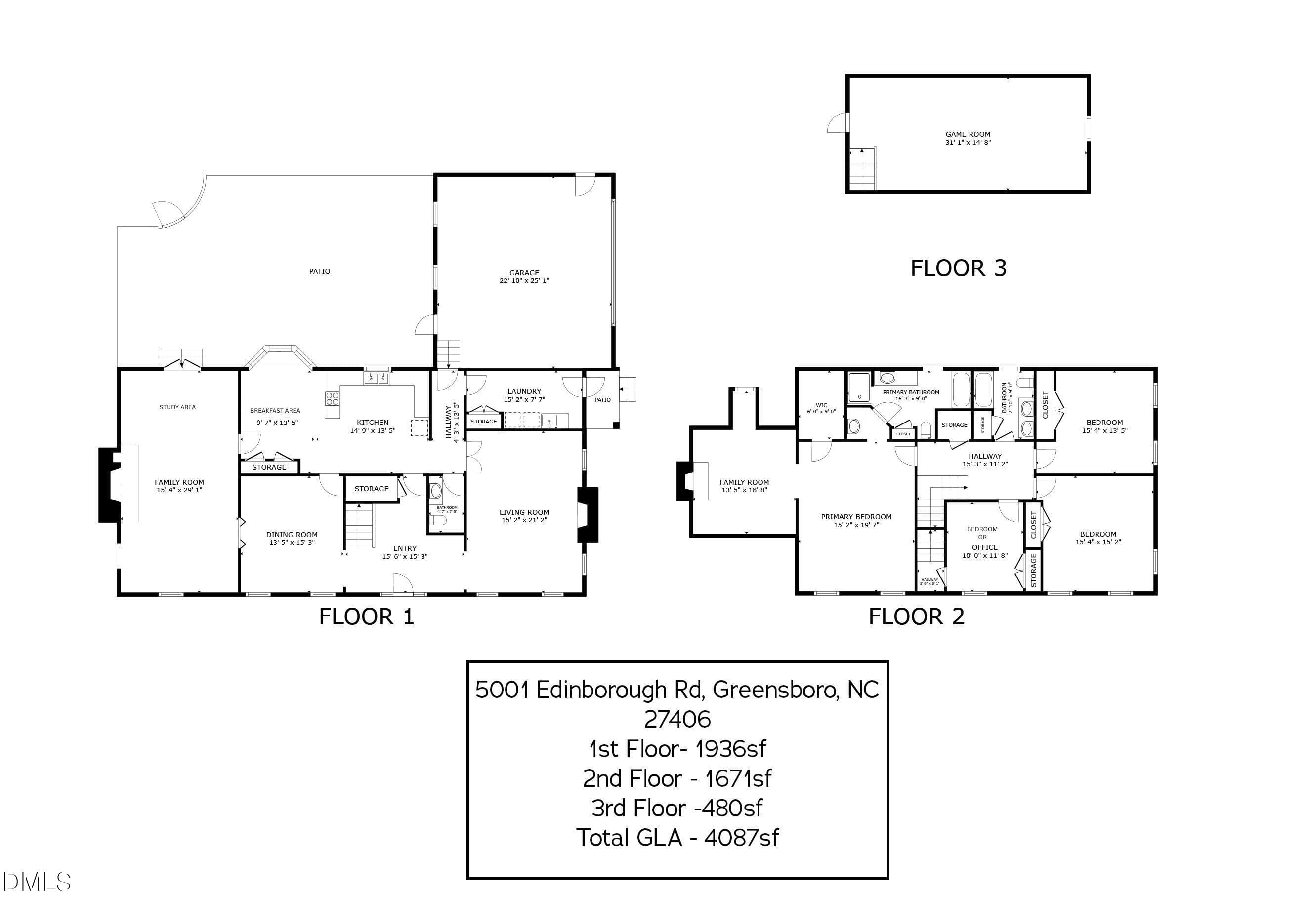 5001 Edinborough - Floor Plan 1 - 5001 Edinborough Road, Greensboro, NC 27406