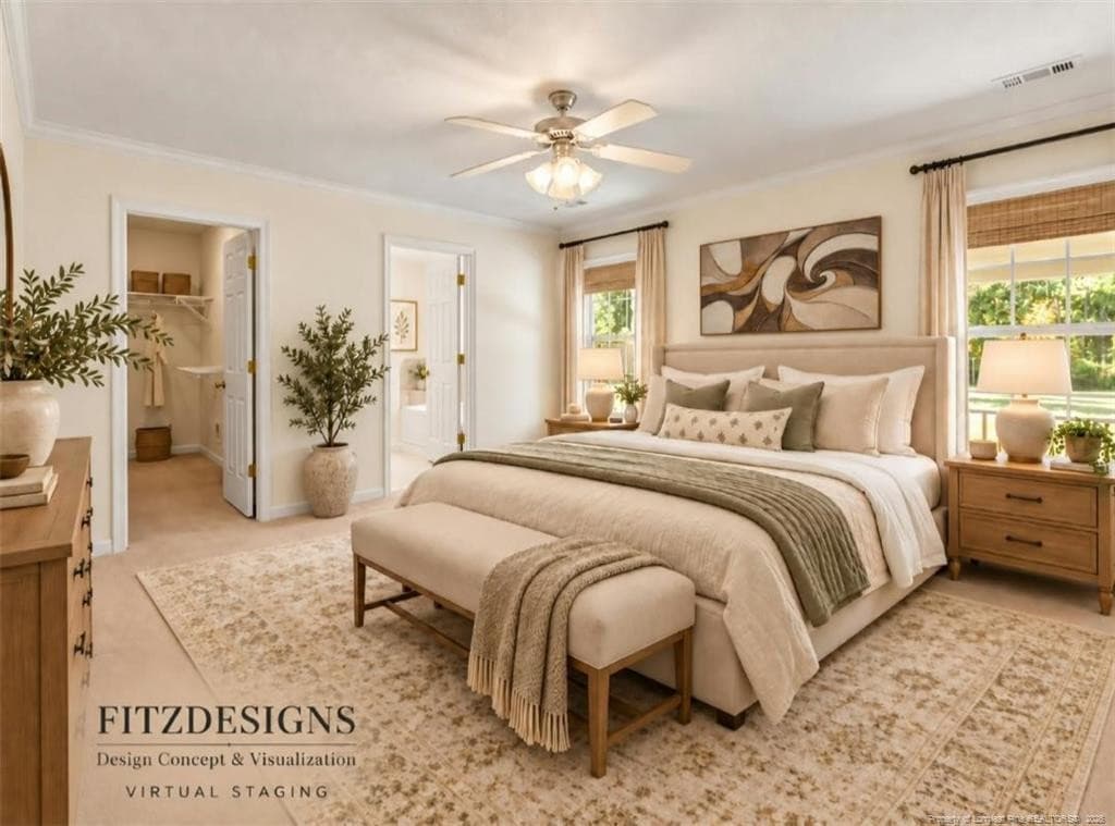 Primary BR virtually staged - 6233 CASTLEBROOKE Lane, Linden, NC 28356