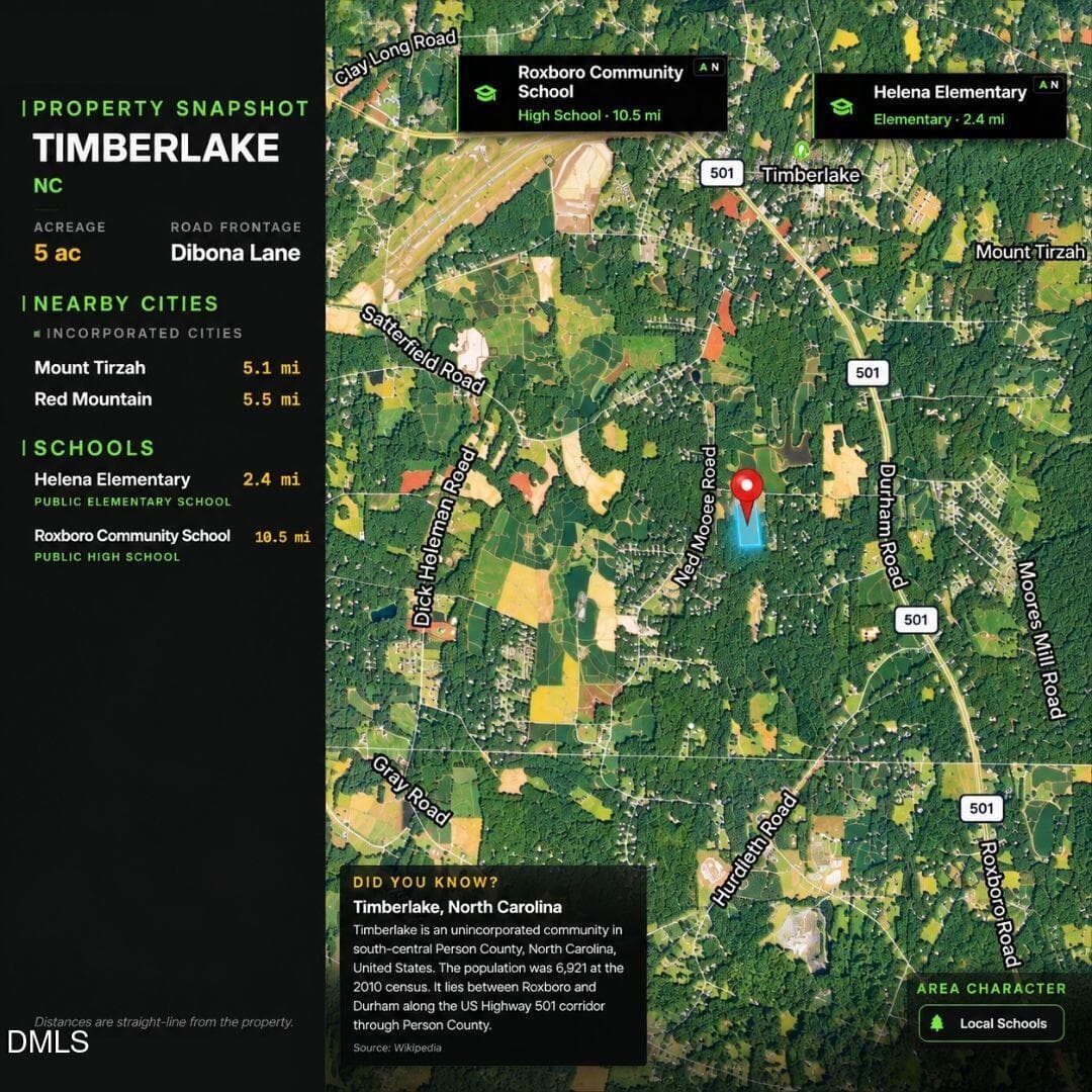 (Unbranded) 5 Acres - Person County, NC - 2 Dibona Lane, Timberlake, NC 27583
