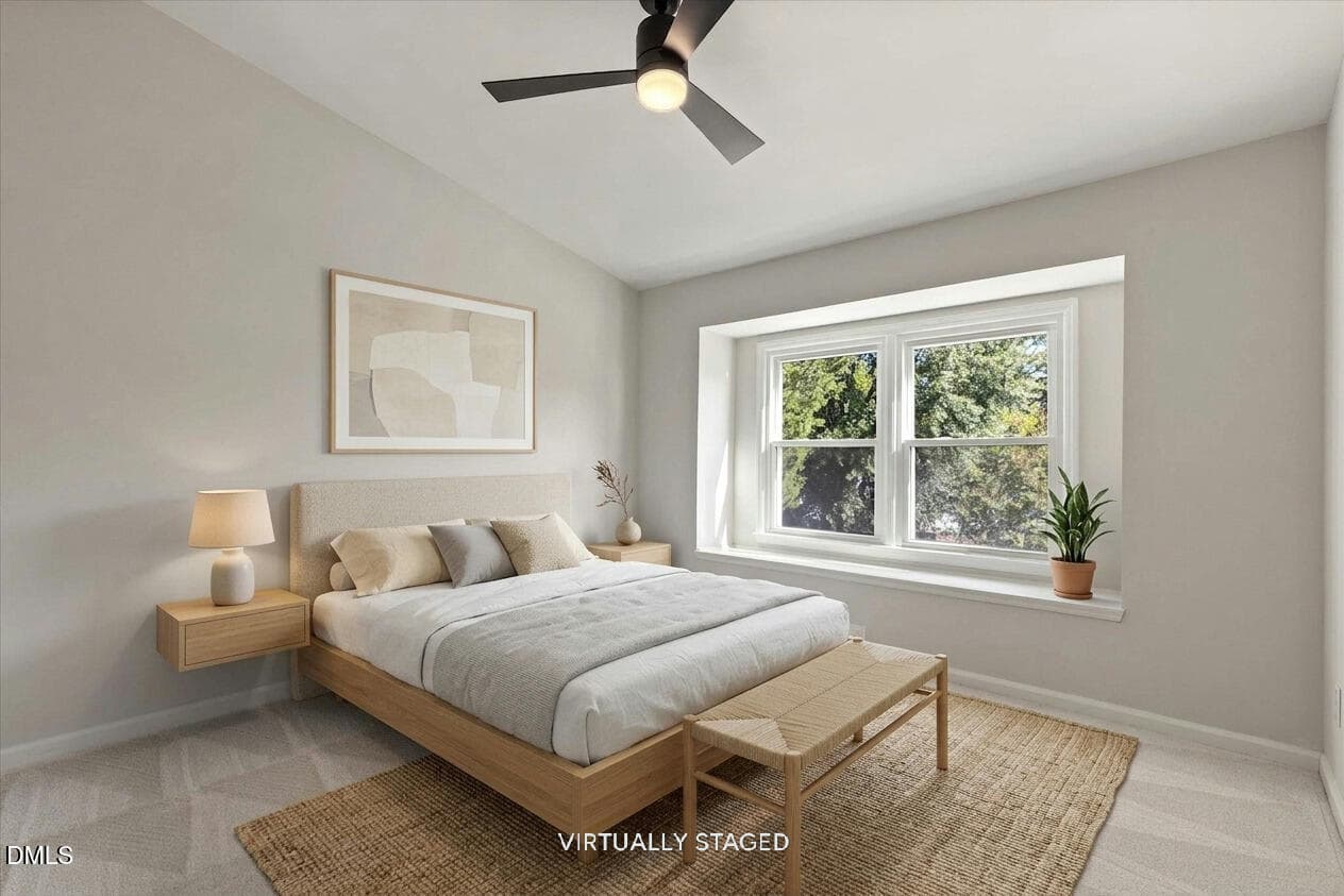 Primary Bedroom Virtually Staged - 460 Dickens Drive, Raleigh, NC 27610, Raleigh