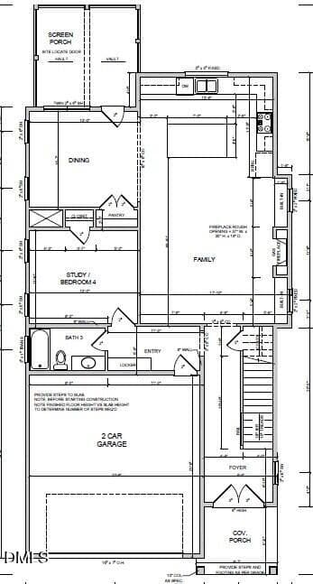 First Floor Plan - 833 Lunar Light Drive, Wendell, NC 27591, Wendell