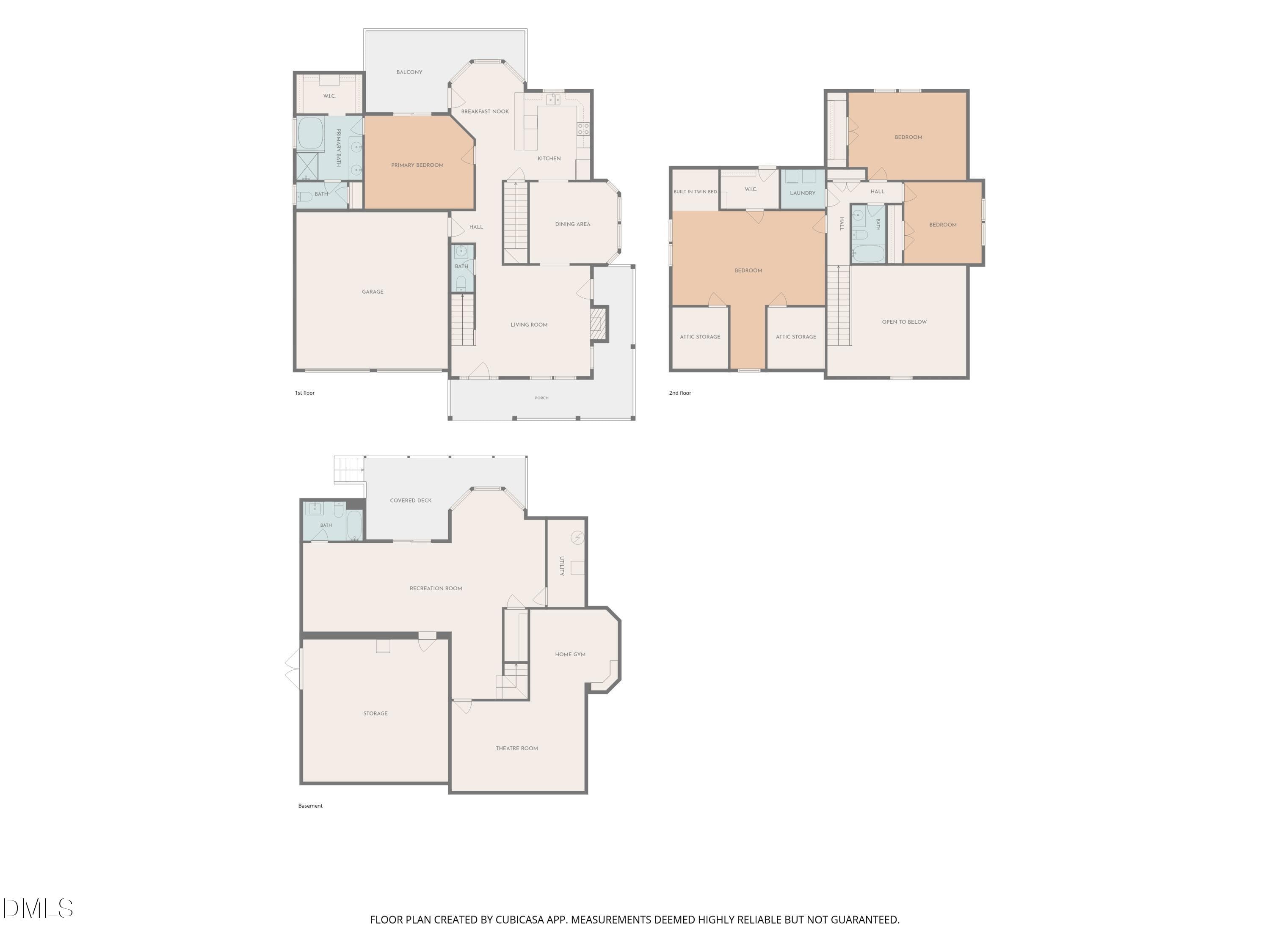 3 Level Home Floor Plan - 516 Deacon Ridge Street, Wake Forest, NC 27587