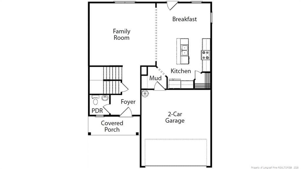 Bonnet Floor Plan - Main Floor - 45 E Emily Gardens Drive, Selma, NC 27576