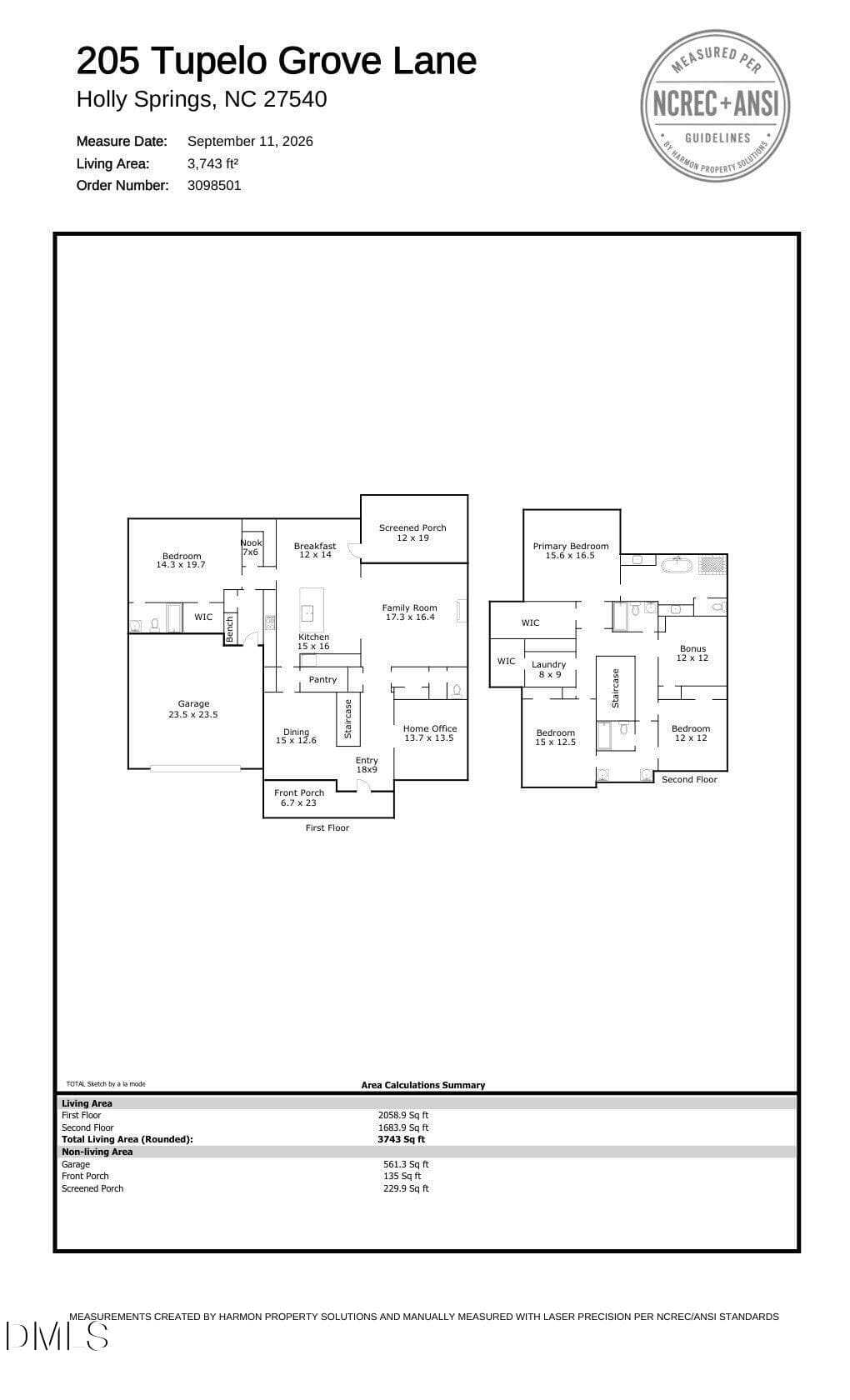 Floor Plan - 205 Tupelo Grove Lane, Holly Springs, NC 27540, Holly Springs